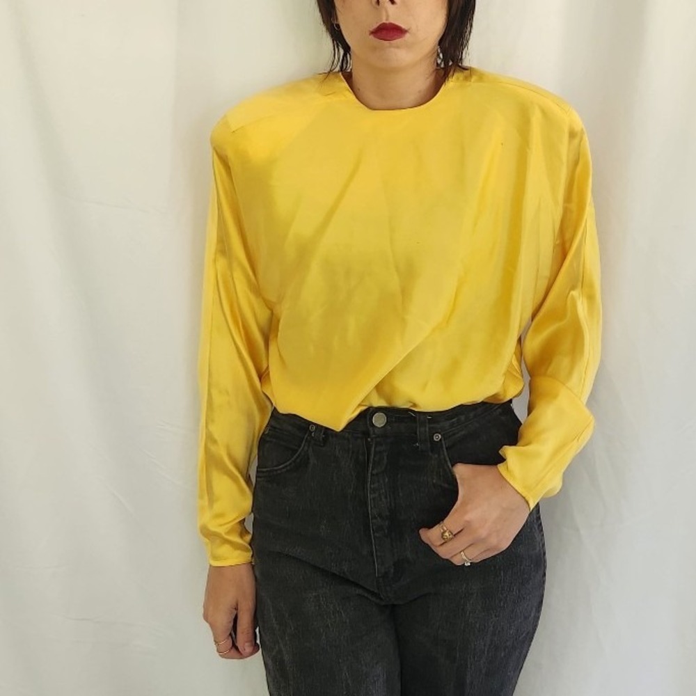 80s Gold Silk Top